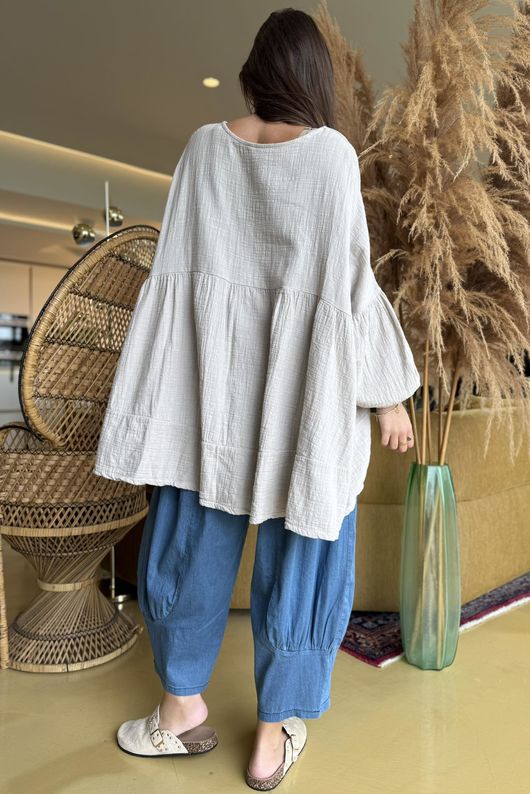 Suri Cushion Cotton Artist Smock Stone /15=